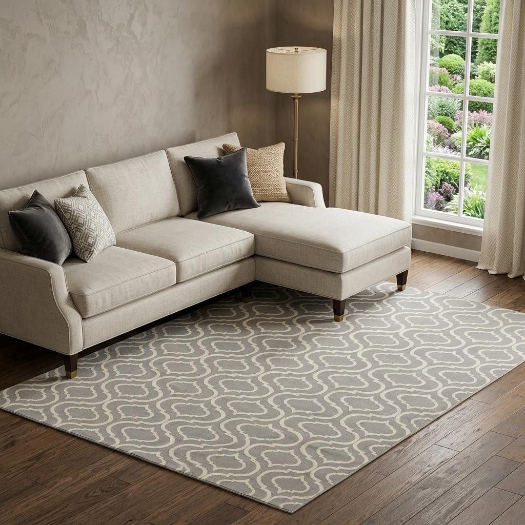 8′ X 10′ Gray Moroccan Power Loom Area Rug