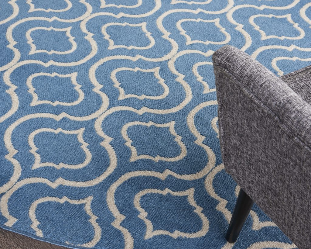 8′ Gray Moroccan Power Loom Round Rug