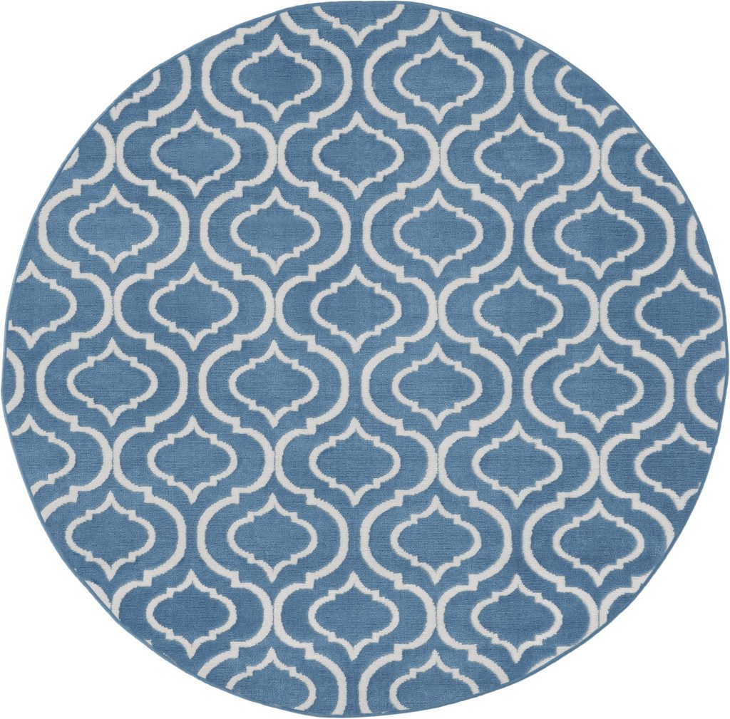 5′ Gray Moroccan Power Loom Round Rug II
