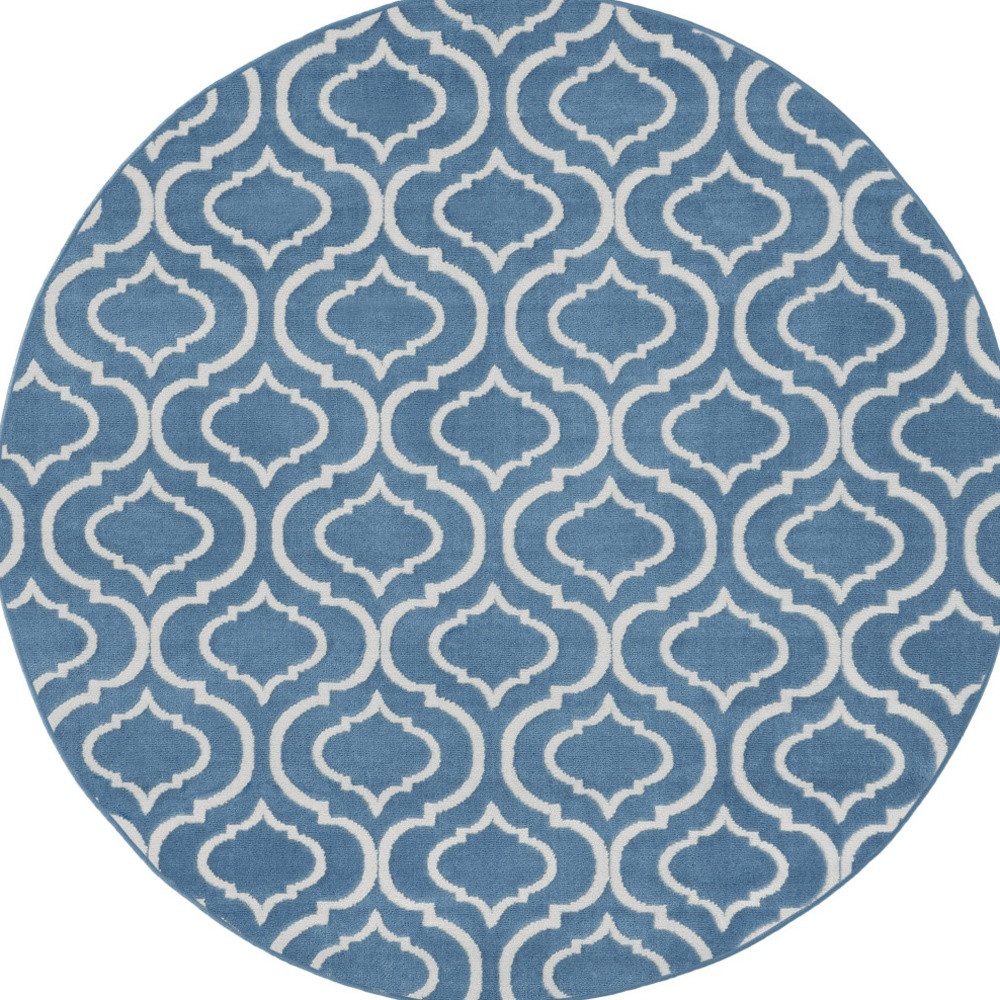 5′ Gray Moroccan Power Loom Round Rug II