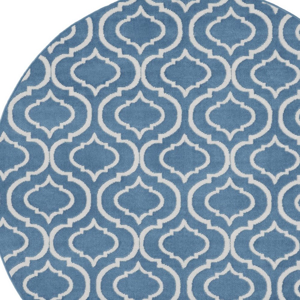 5′ Gray Moroccan Power Loom Round Rug II