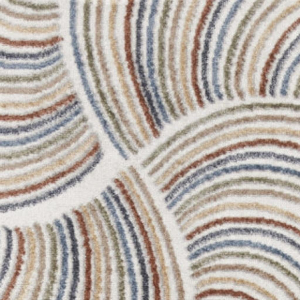 10′ Blue and Ivory Abstract Washable Runner Rug
