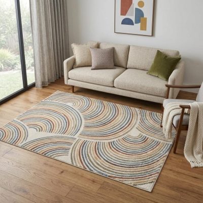 5′ X 7′ Blue and Ivory Abstract Area Rug II