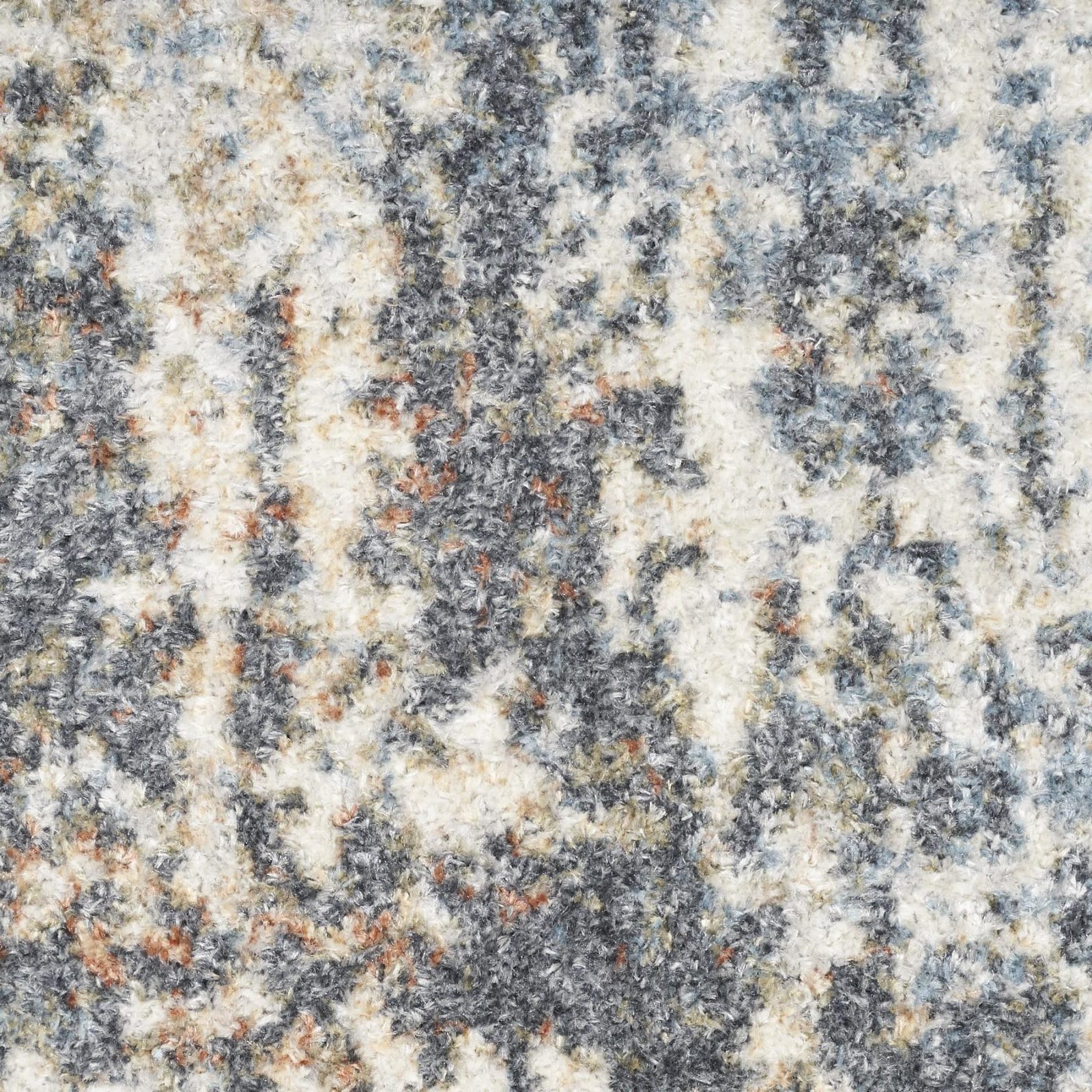7′ X 9′ Blue and Ivory Abstract Washable Area Rug