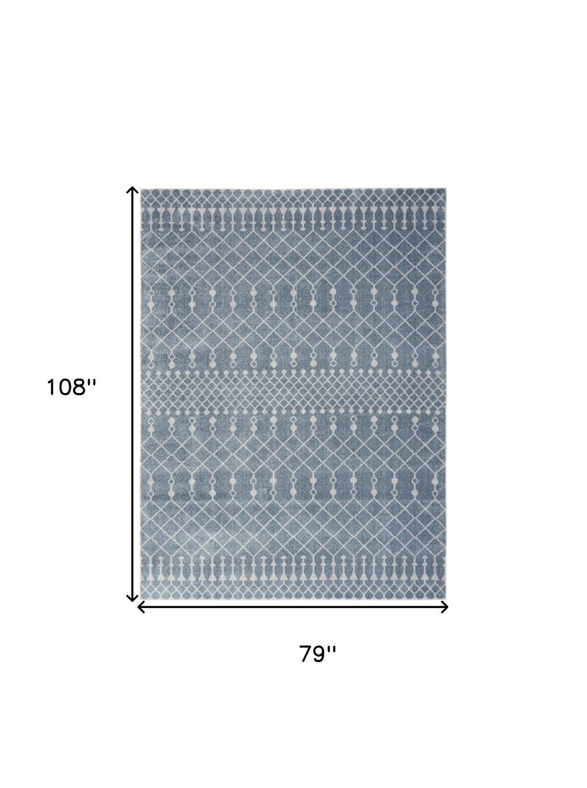 7′ X 9′ Blue and Ivory Abstract Washable Area Rug