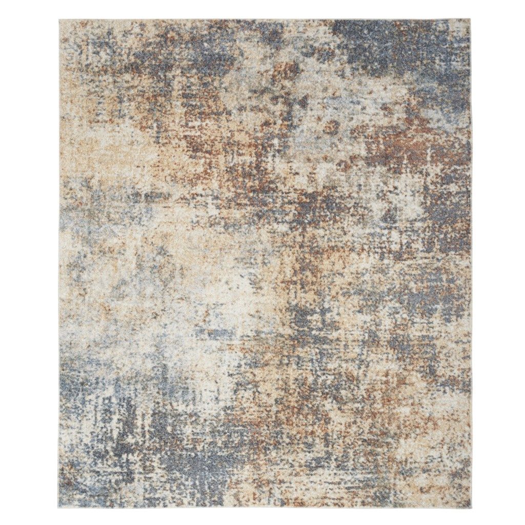 8′ X 10′ Gray and Ivory Moroccan Washable Area Rug