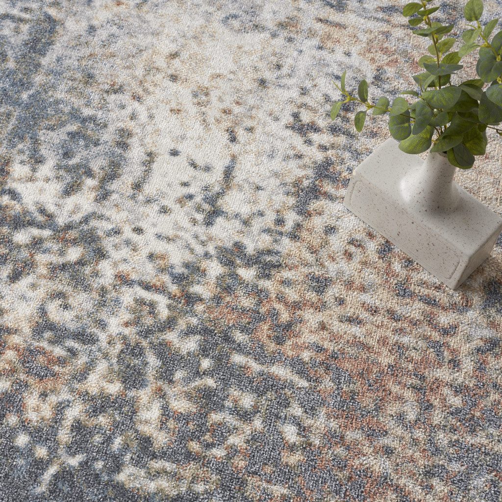 8′ X 10′ Gray and Ivory Moroccan Washable Area Rug