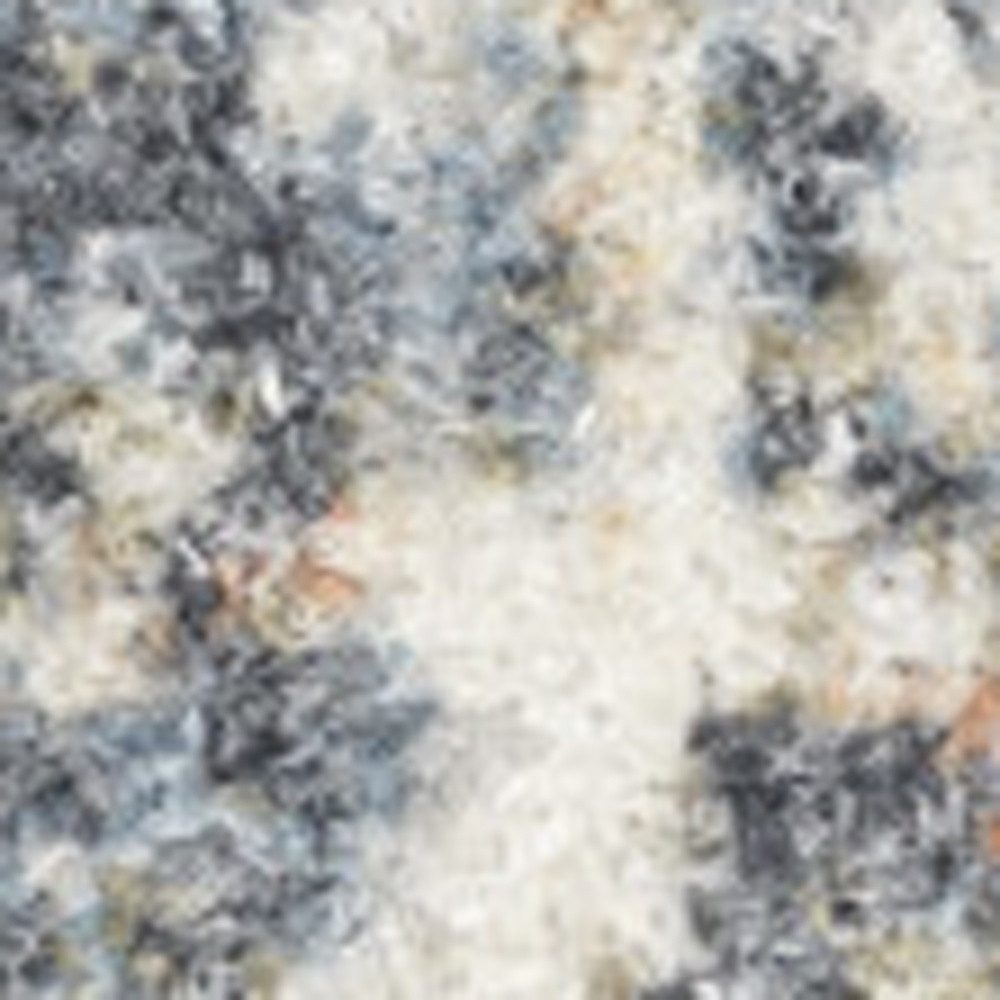 9′ X 12′ Blue and Ivory Abstract Distressed Area Rug