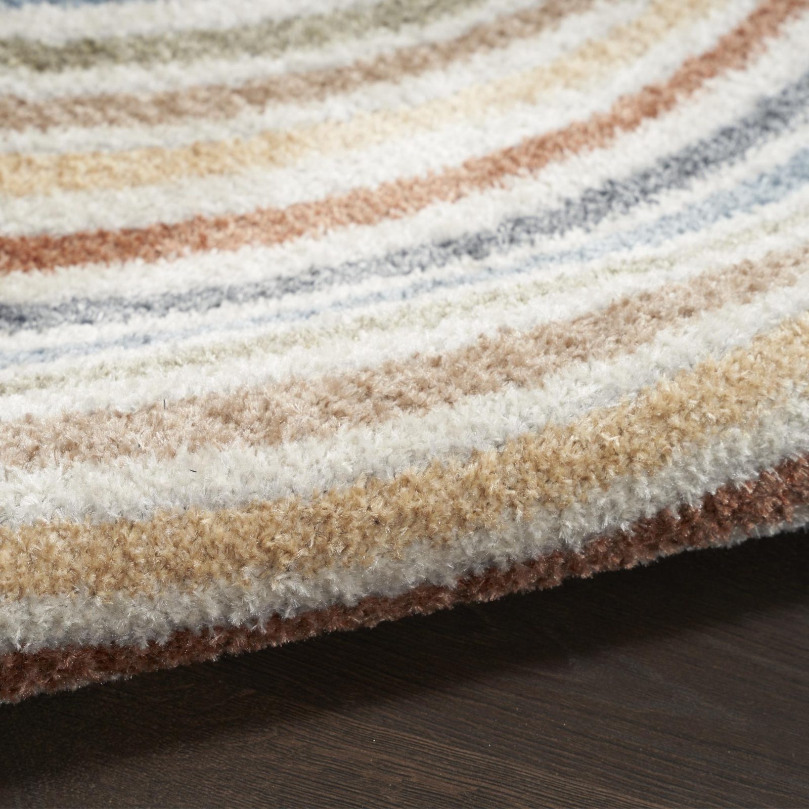 9′ X 12′ Ivory Blue Brown Geometric Washable Area Rug