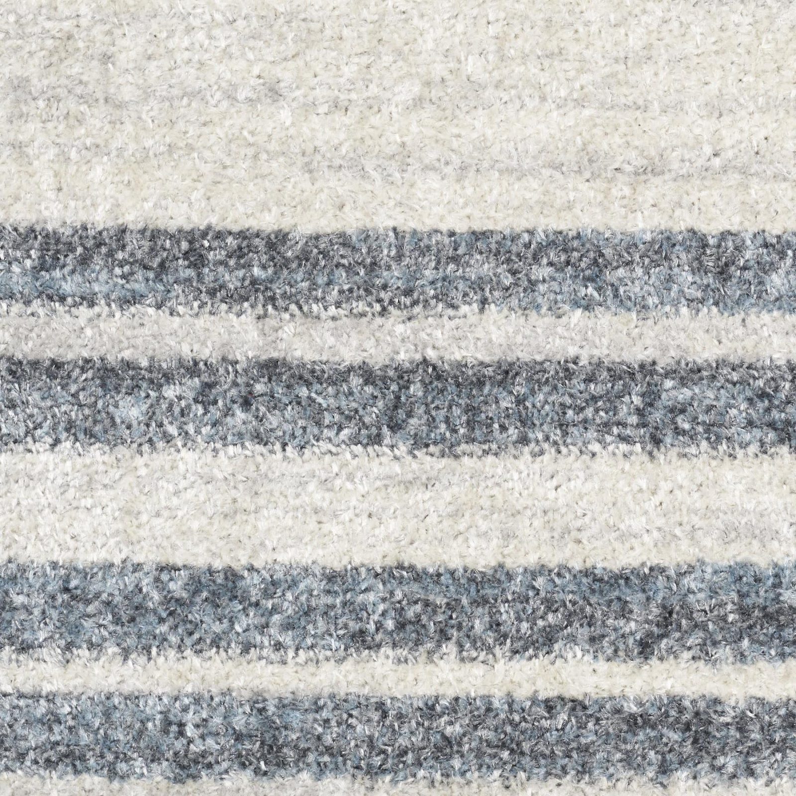 5′ X 7′ Blue and Ivory Geometric Washable Area Rug
