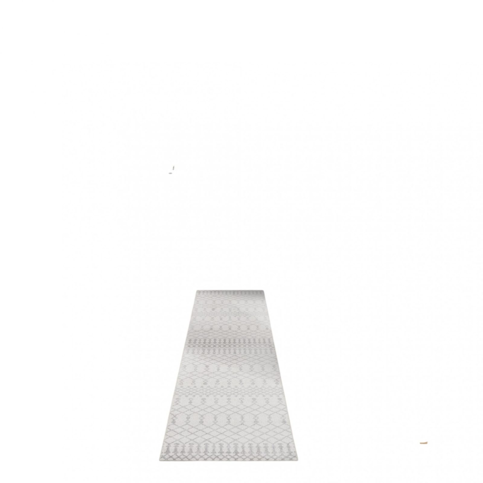 10′ Gray and Ivory Moroccan Washable Runner Rug