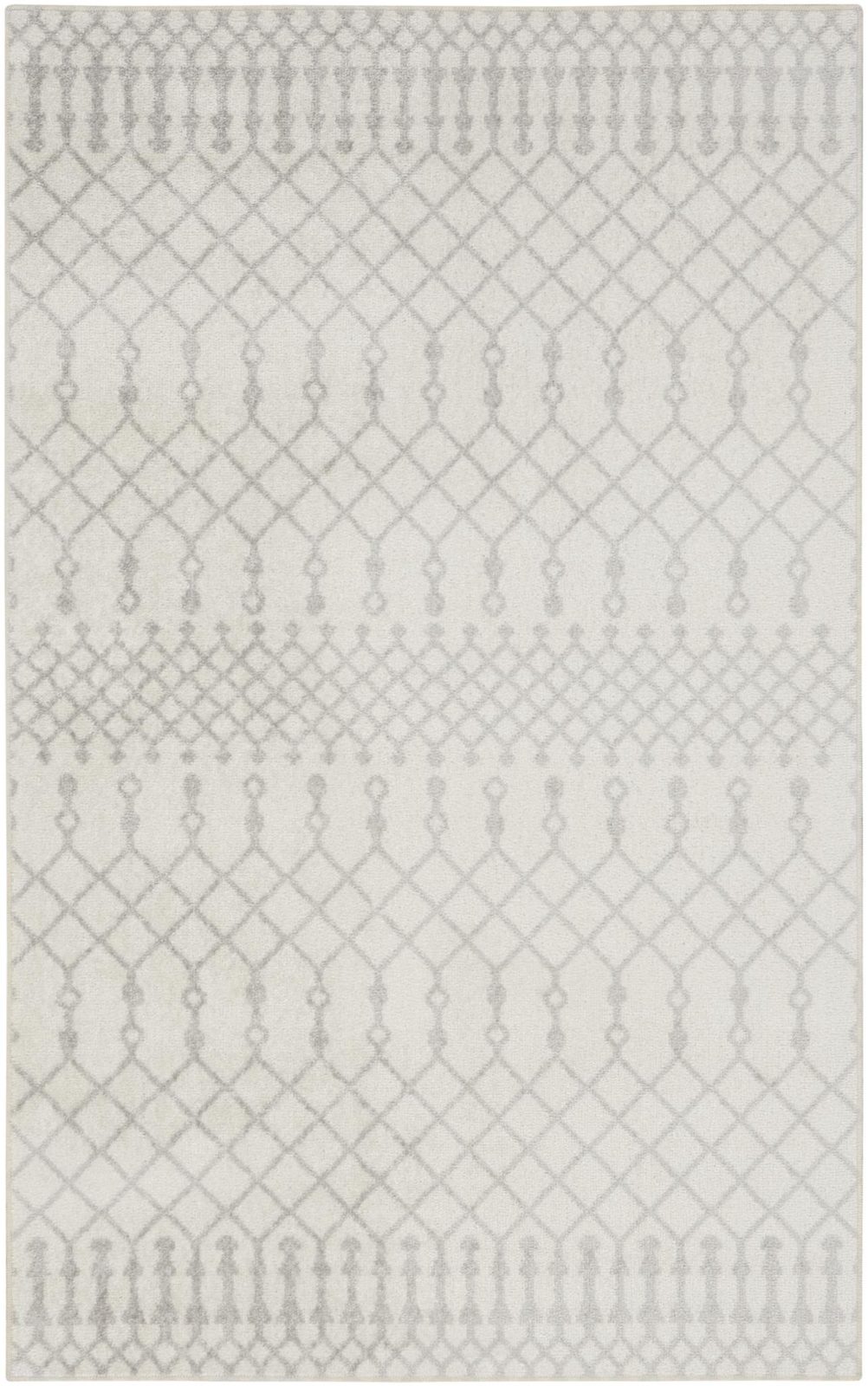 3′ X 5′ Gray and Ivory Moroccan Washable Area Rug