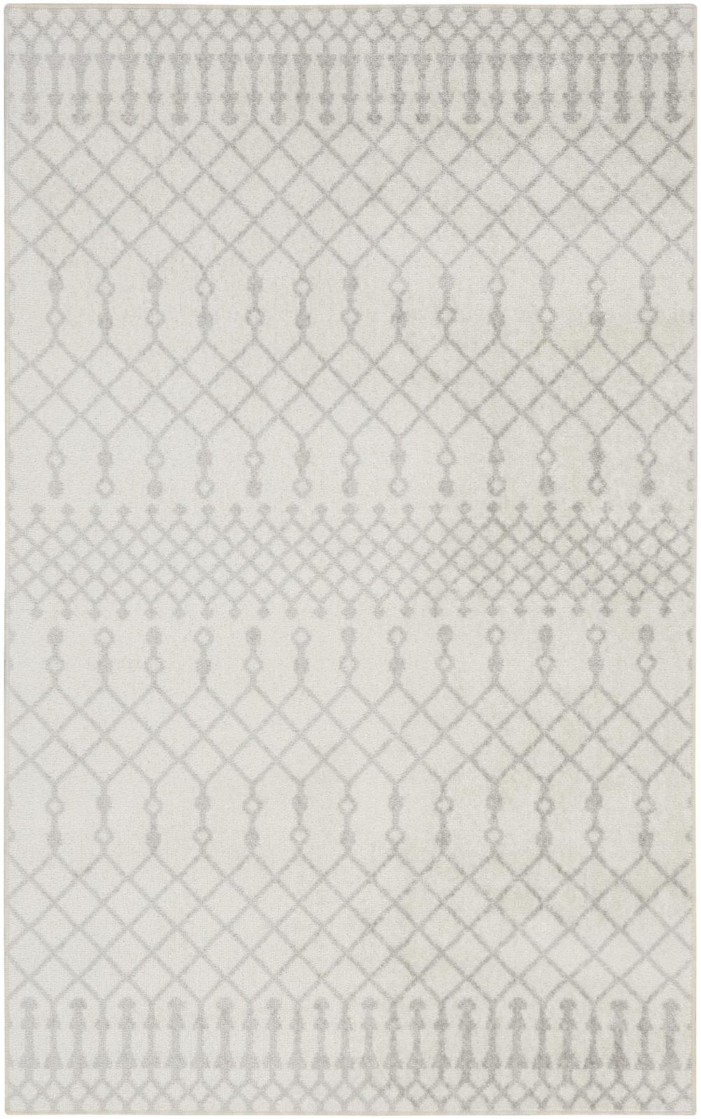 3′ X 5′ Gray and Ivory Moroccan Washable Area Rug