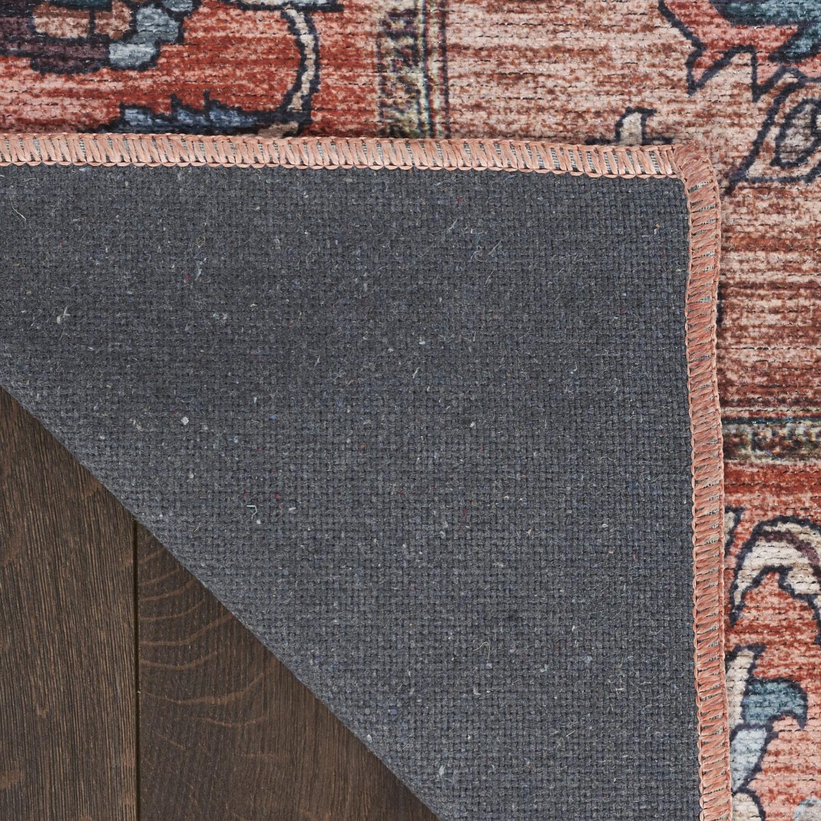4′ X 6′ Blue and Red Distressed Oriental Area Rug