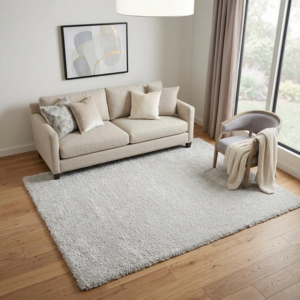 5′ X 7′ Silver Shag Area Rug