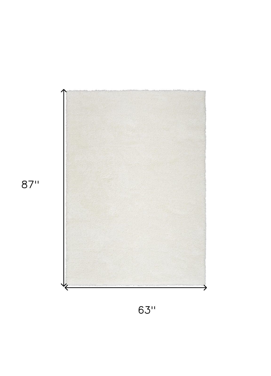5′ X 7′ Ivory Shag Area Rug