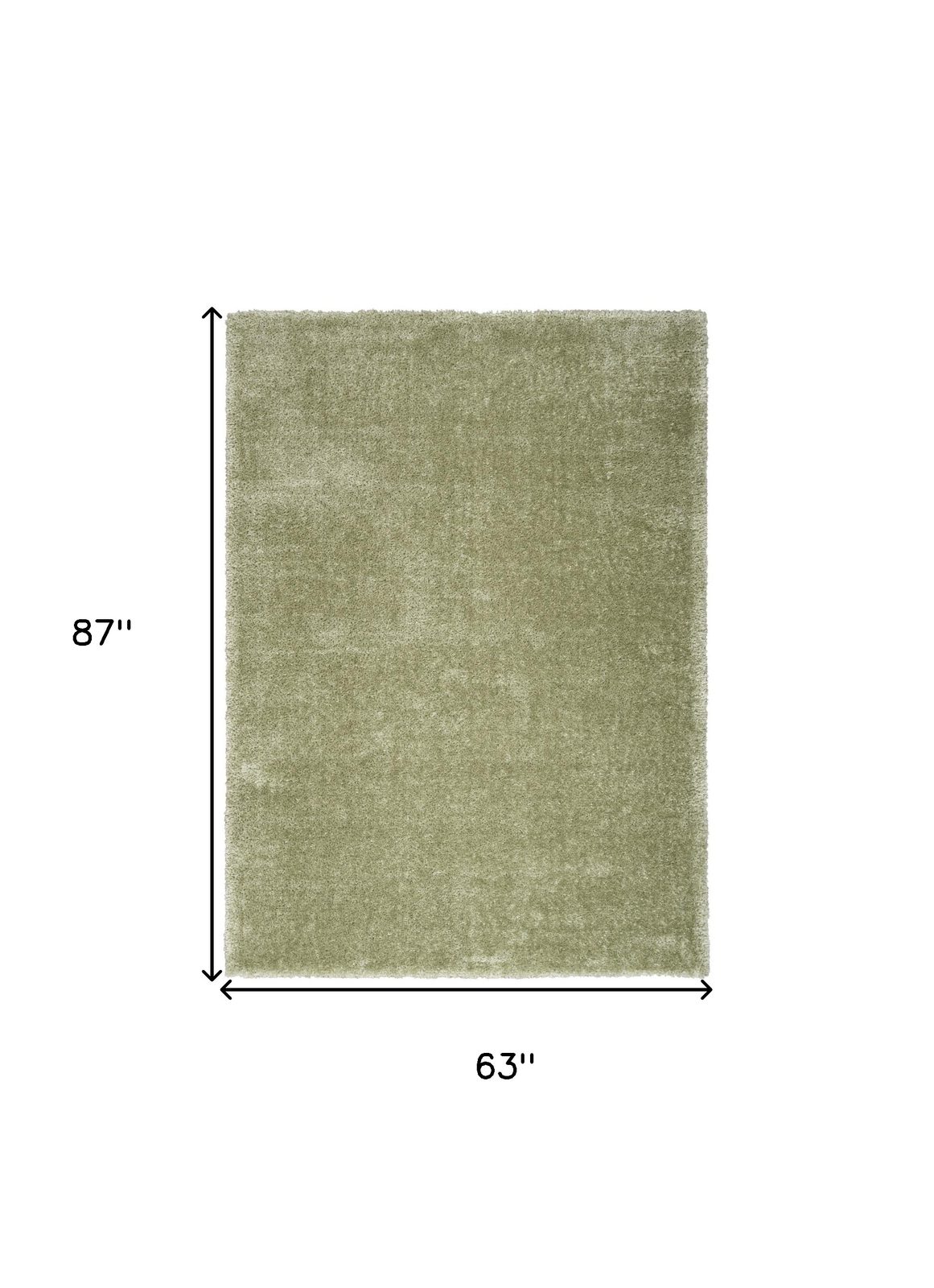 5′ X 7′ Green Shag Area Rug