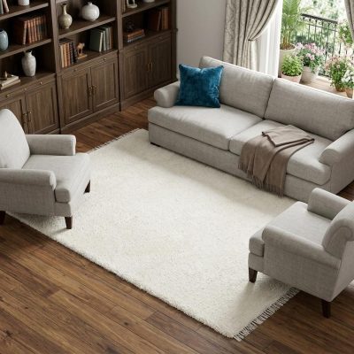 8′ X 10′ Ivory Shag Area Rug II