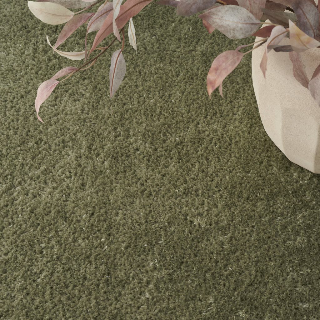 8′ X 10′ Green Shag Distressed Area Rug