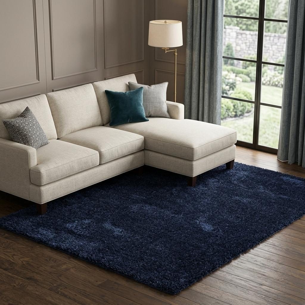 8′ X 10′ Navy Blue Shag Area Rug