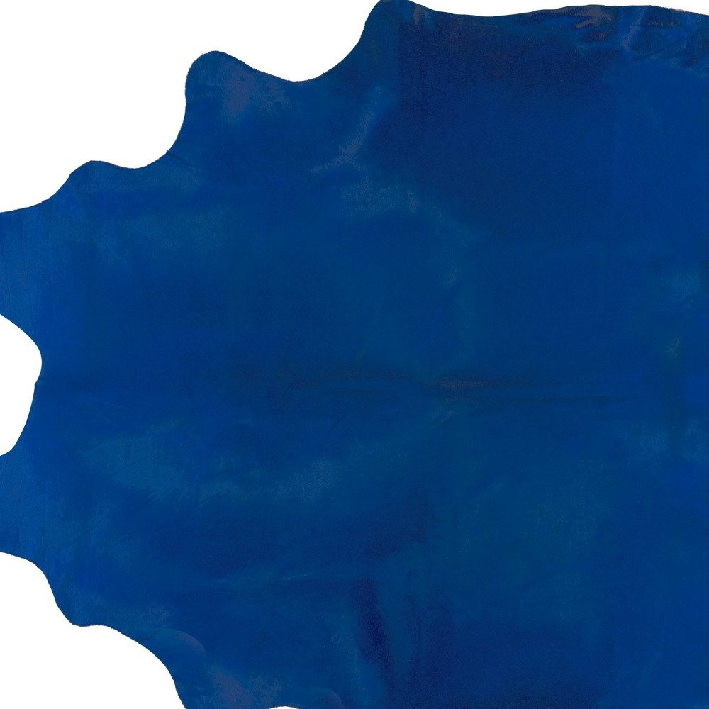6′ X 7′ Cobalt Cowhide Hand Knotted Area Rug