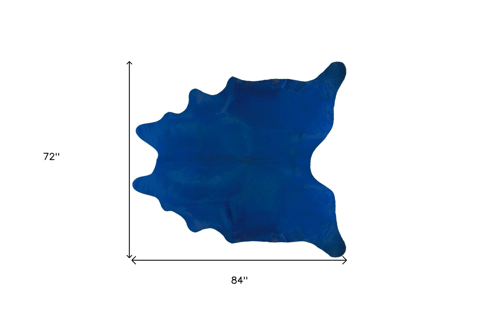 6′ X 7′ Cobalt Cowhide Hand Knotted Area Rug