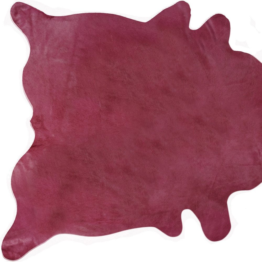 6′ X 7′ Fuchsia Cowhide Hand Knotted Area Rug