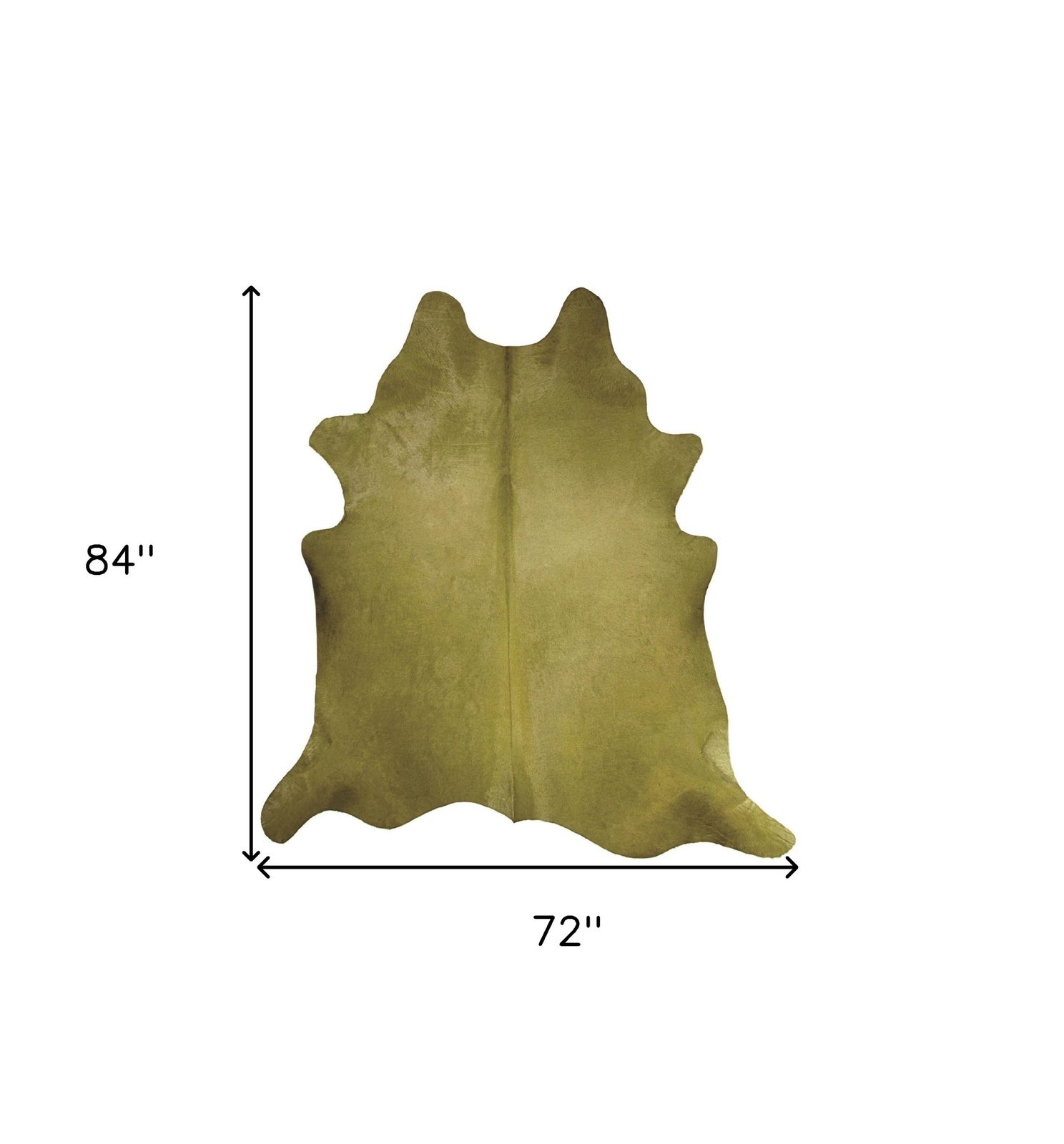 6′ X 7′ Lime Green Cowhide Hand Knotted Area Rug