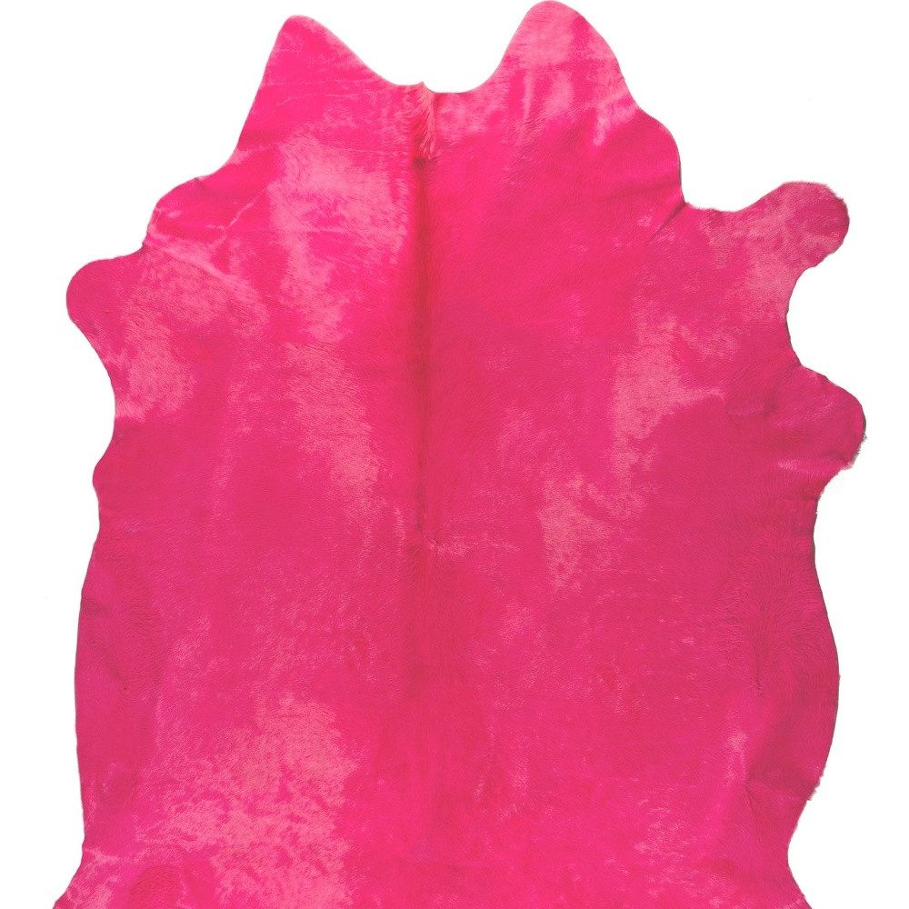 6′ X 7′ Pink Cowhide Hand Knotted Area Rug