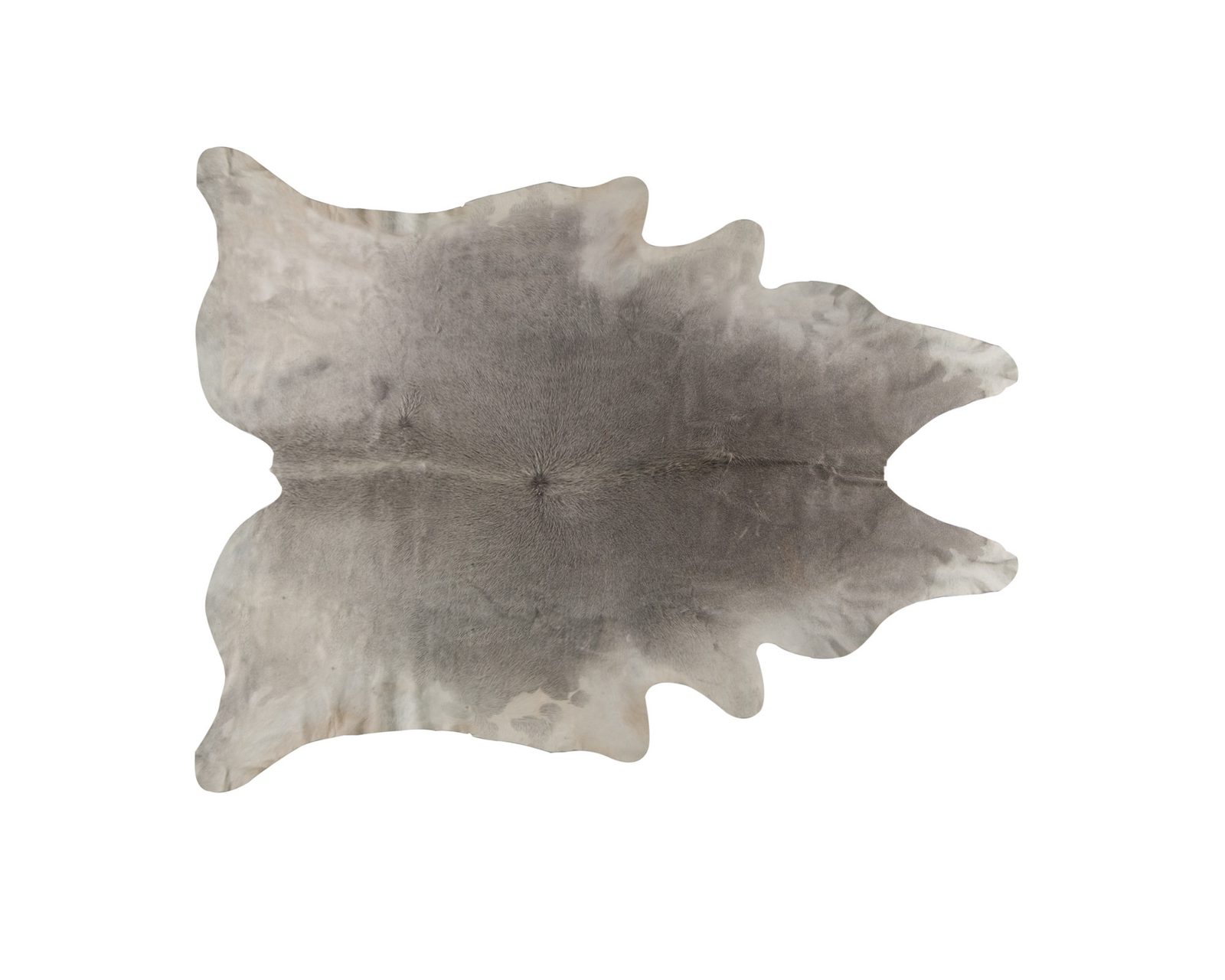 6′ X 7′ White and Gray Cowhide Area Rug