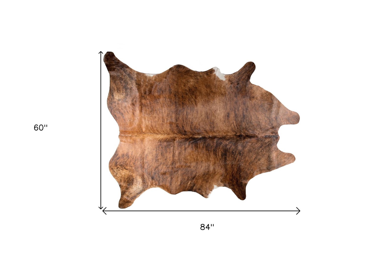 5′ X 7′ Brown Cowhide Hand Knotted Area Rug