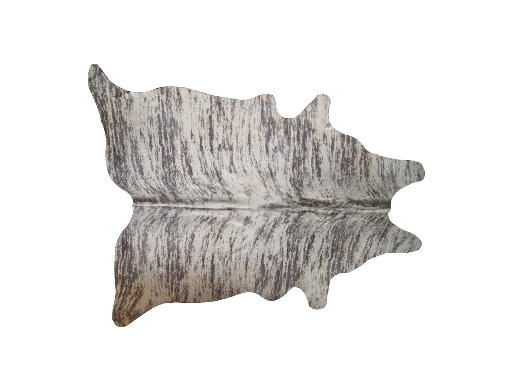 6′ X 7′ Ivory and Gray Cowhide Striped Area Rug