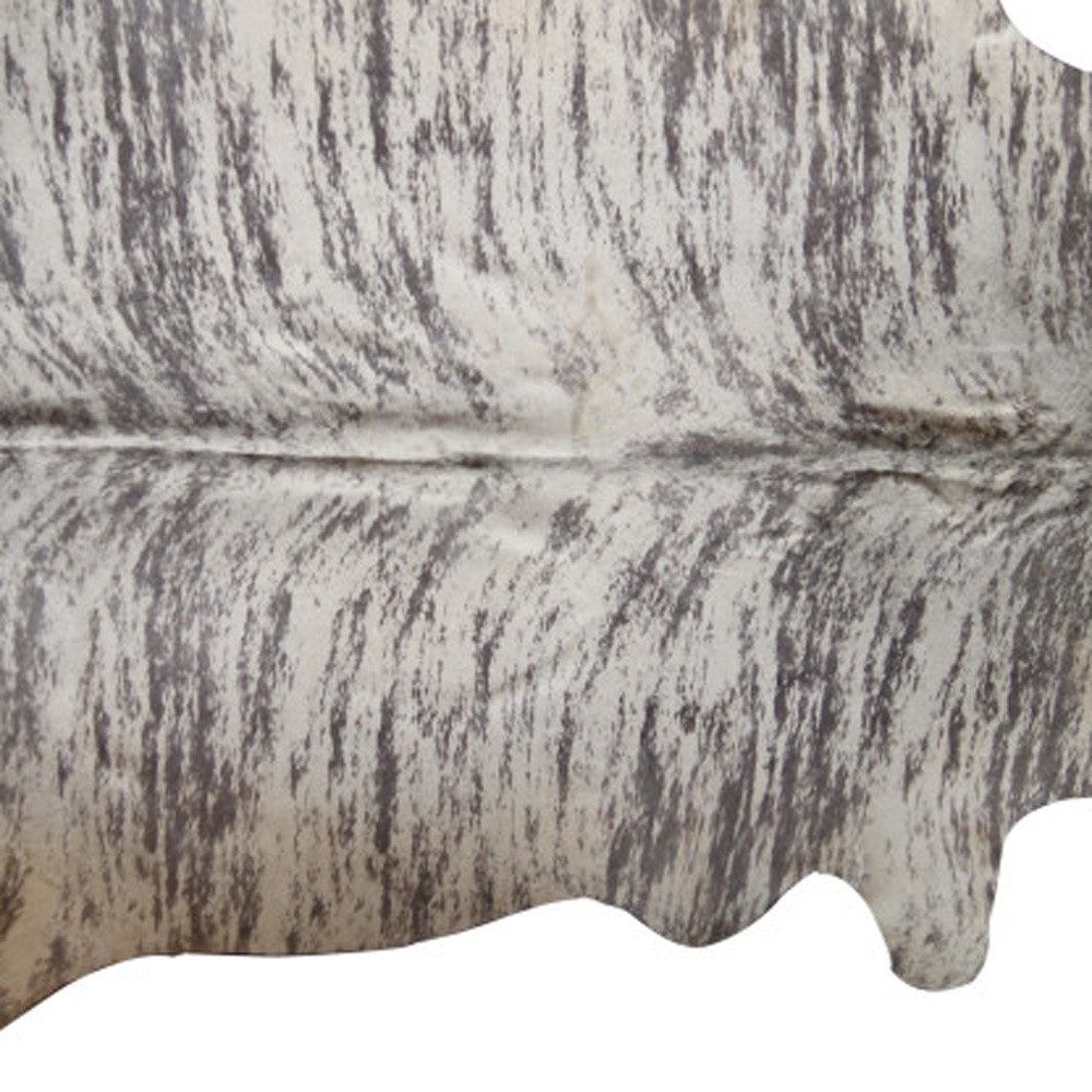 6′ X 7′ Ivory and Gray Cowhide Striped Area Rug