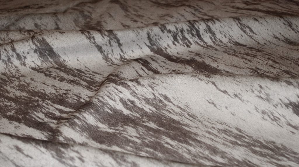 6′ X 7′ Ivory and Gray Cowhide Striped Area Rug