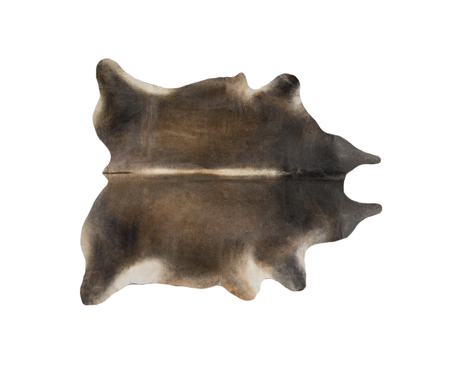 5′ X 7′ Dark Brown Cowhide Hand Knotted Area Rug