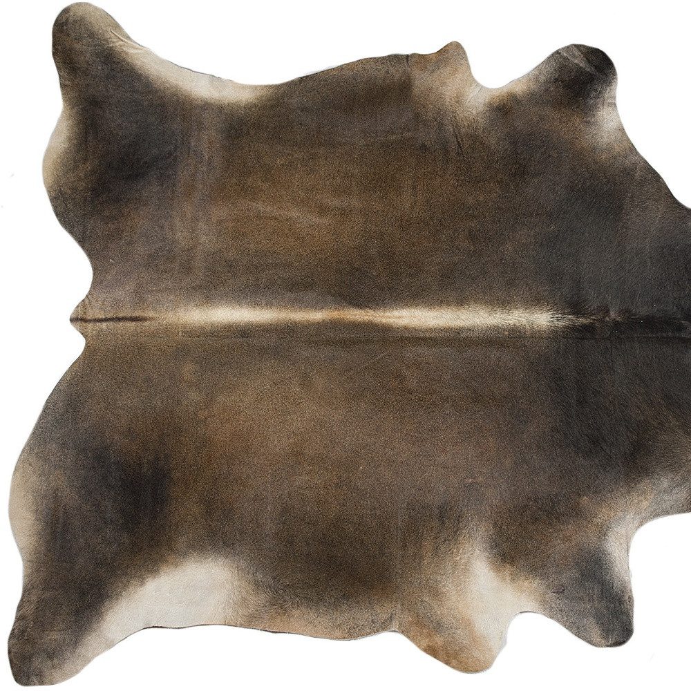 5′ X 7′ Dark Brown Cowhide Hand Knotted Area Rug
