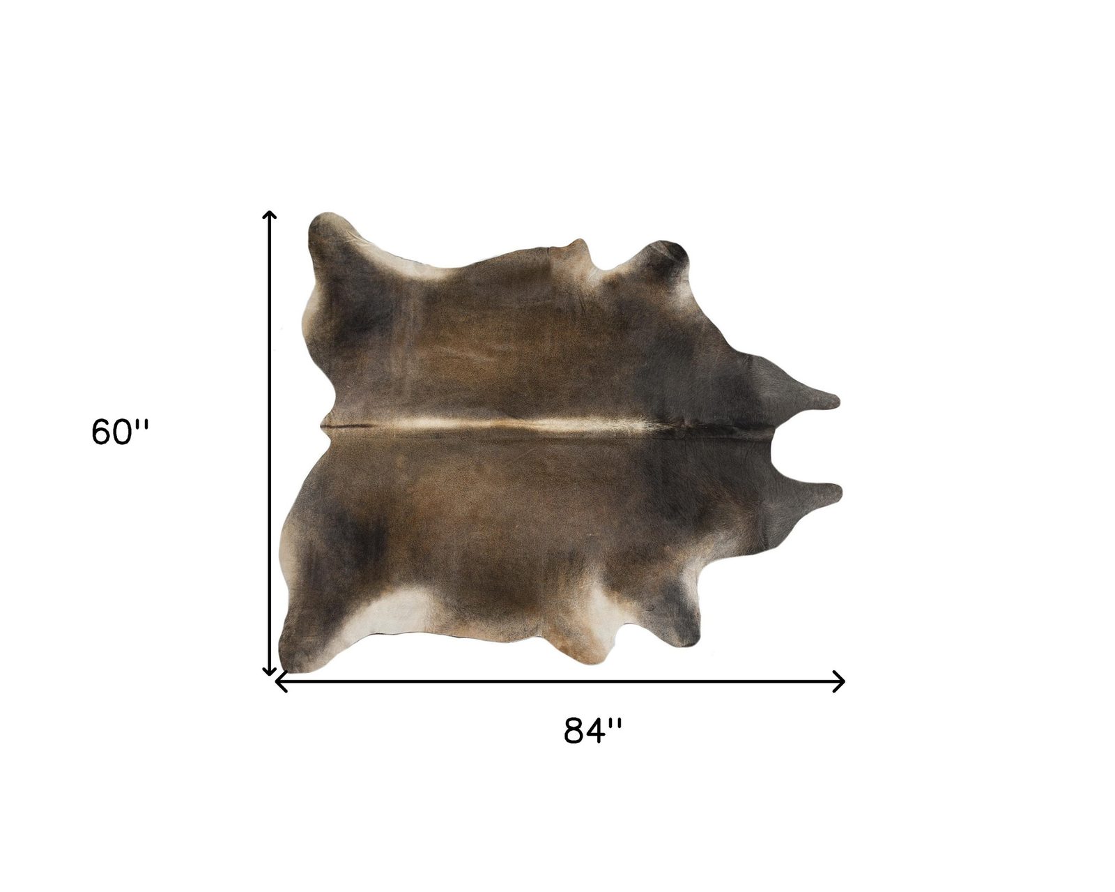 5′ X 7′ Dark Brown Cowhide Hand Knotted Area Rug