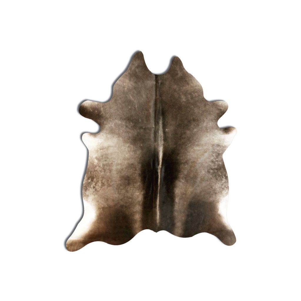 6′ X 7′ Brown Cowhide Hand Knotted Area Rug