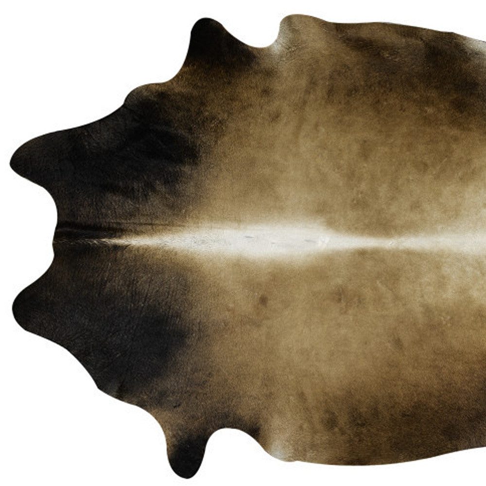 5′ X 7′ Tan Genuine Cowhide Hand Knotted Area Rug