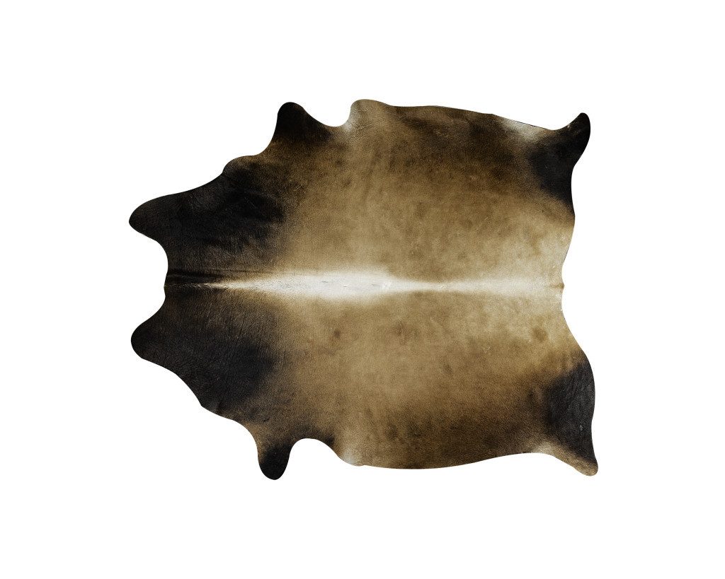 6′ X 7′ Dark Tan Cowhide Hand Knotted Area Rug