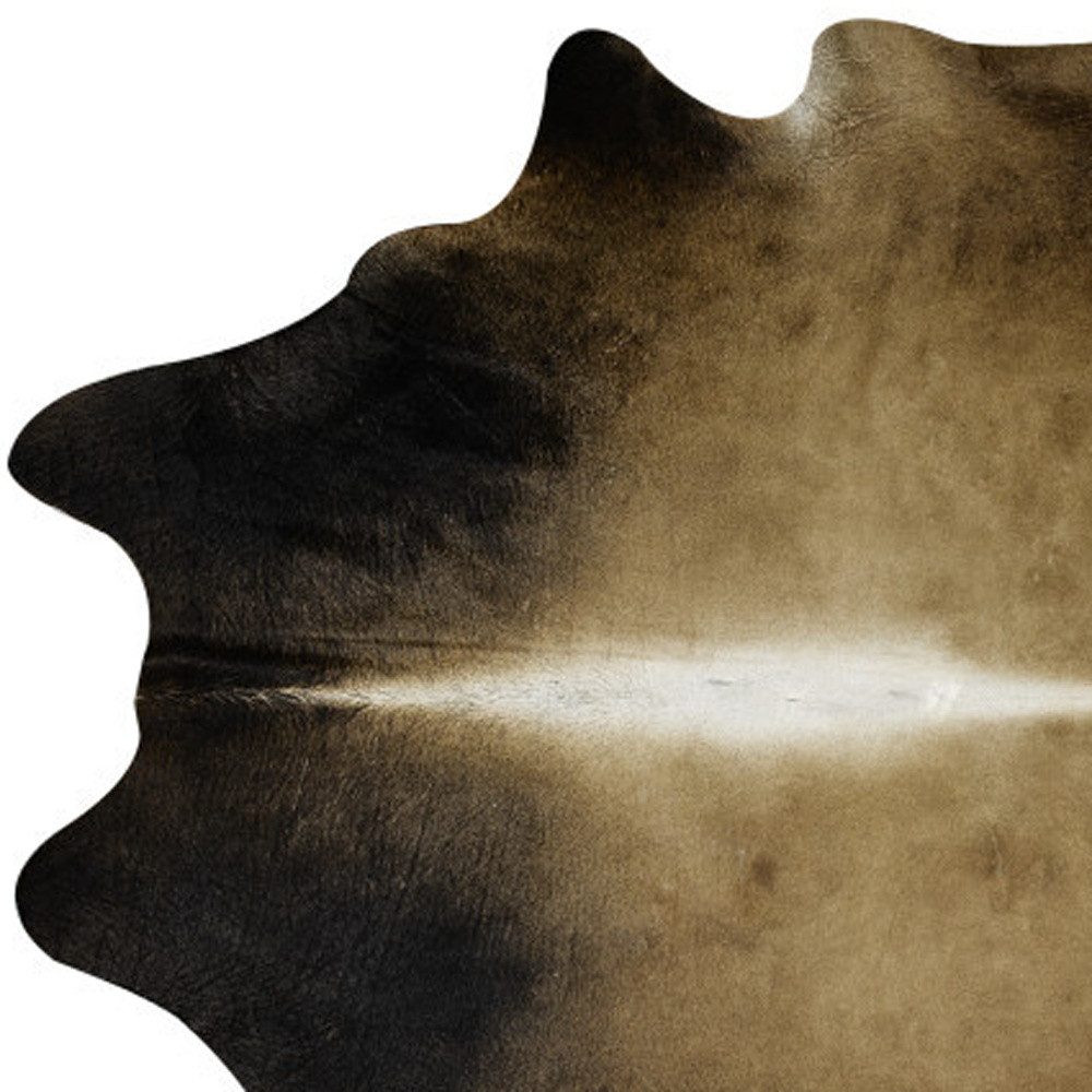 6′ X 7′ Dark Tan Cowhide Hand Knotted Area Rug