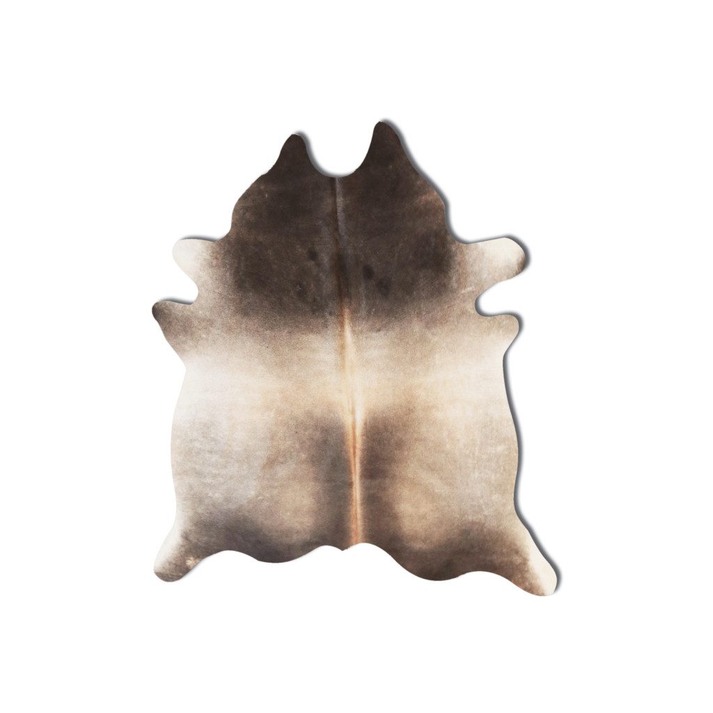 6′ X 7′ Gray and Ivory Cowhide Area Rug