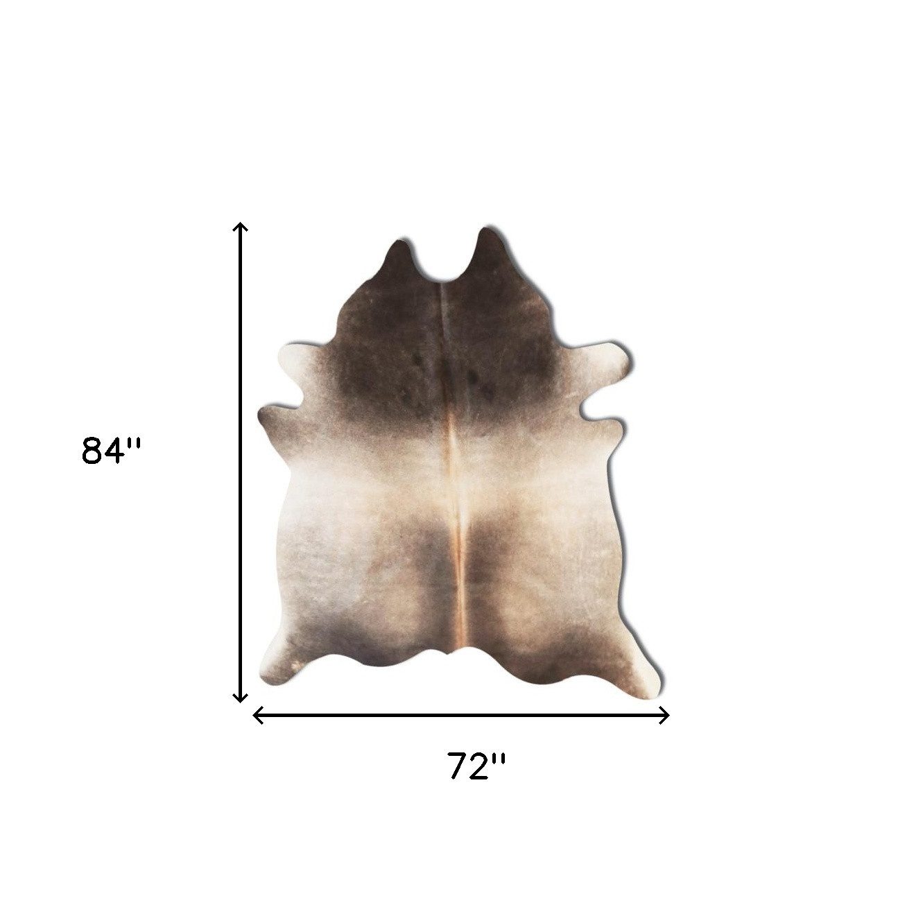 6′ X 7′ Gray and Ivory Cowhide Area Rug