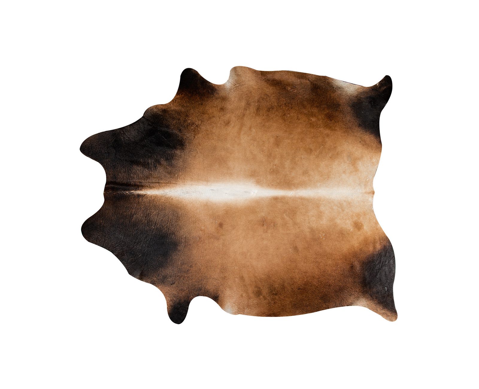 5′ X 7′ Dark Brown and Tan Cowhide Area Rug