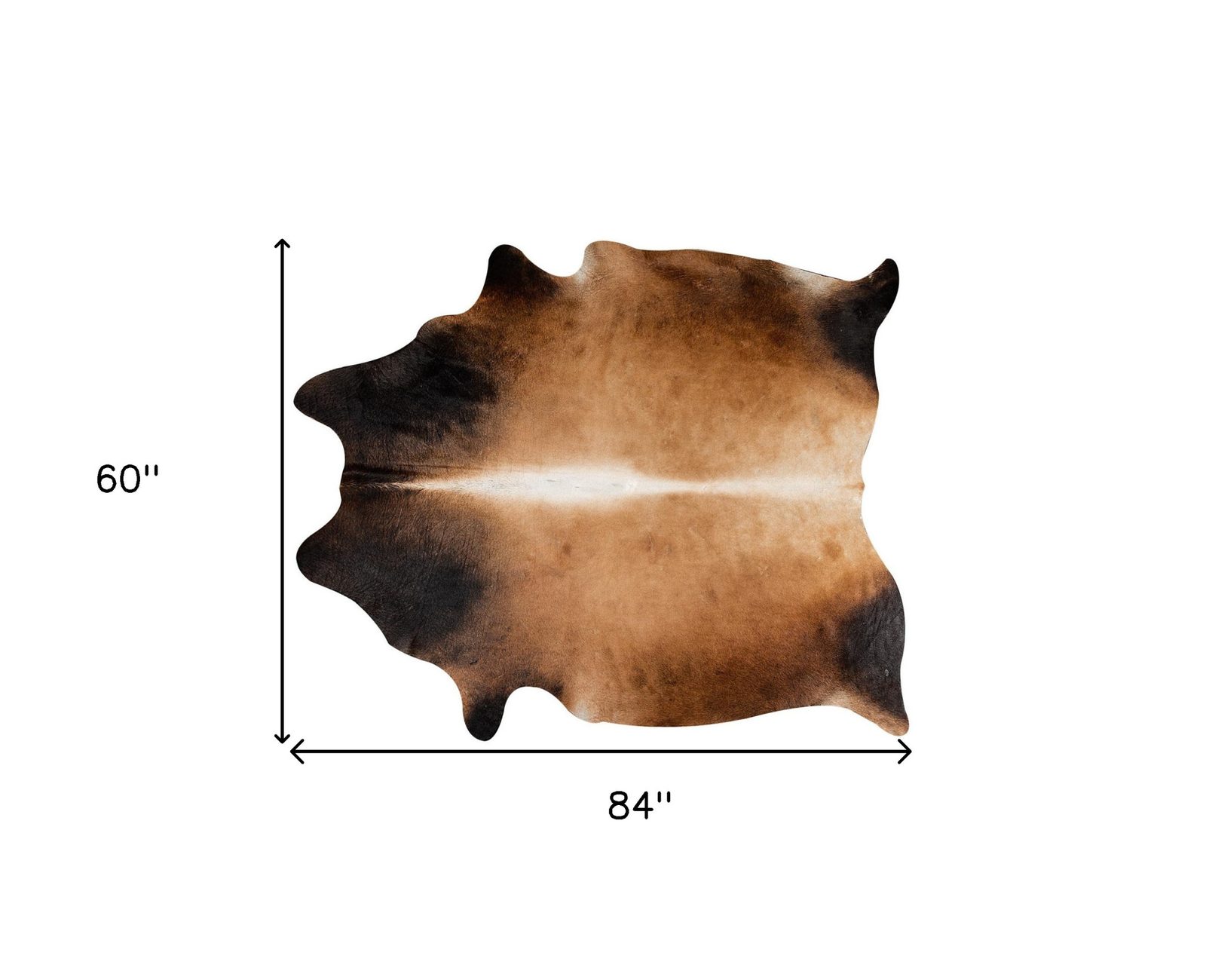 5′ X 7′ Dark Brown and Tan Cowhide Area Rug