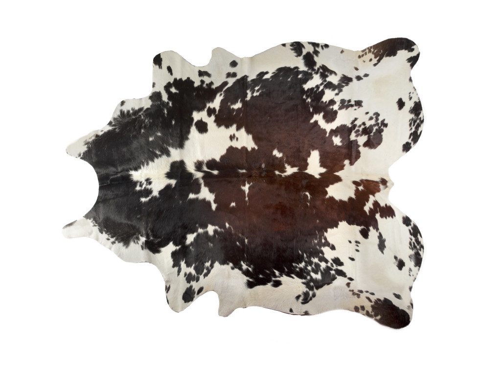 6′ X 7′ Brown Black and White Cowhide Area Rug