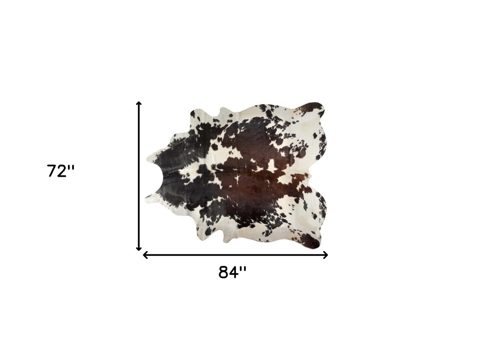 6′ X 7′ Brown Black and White Cowhide Area Rug