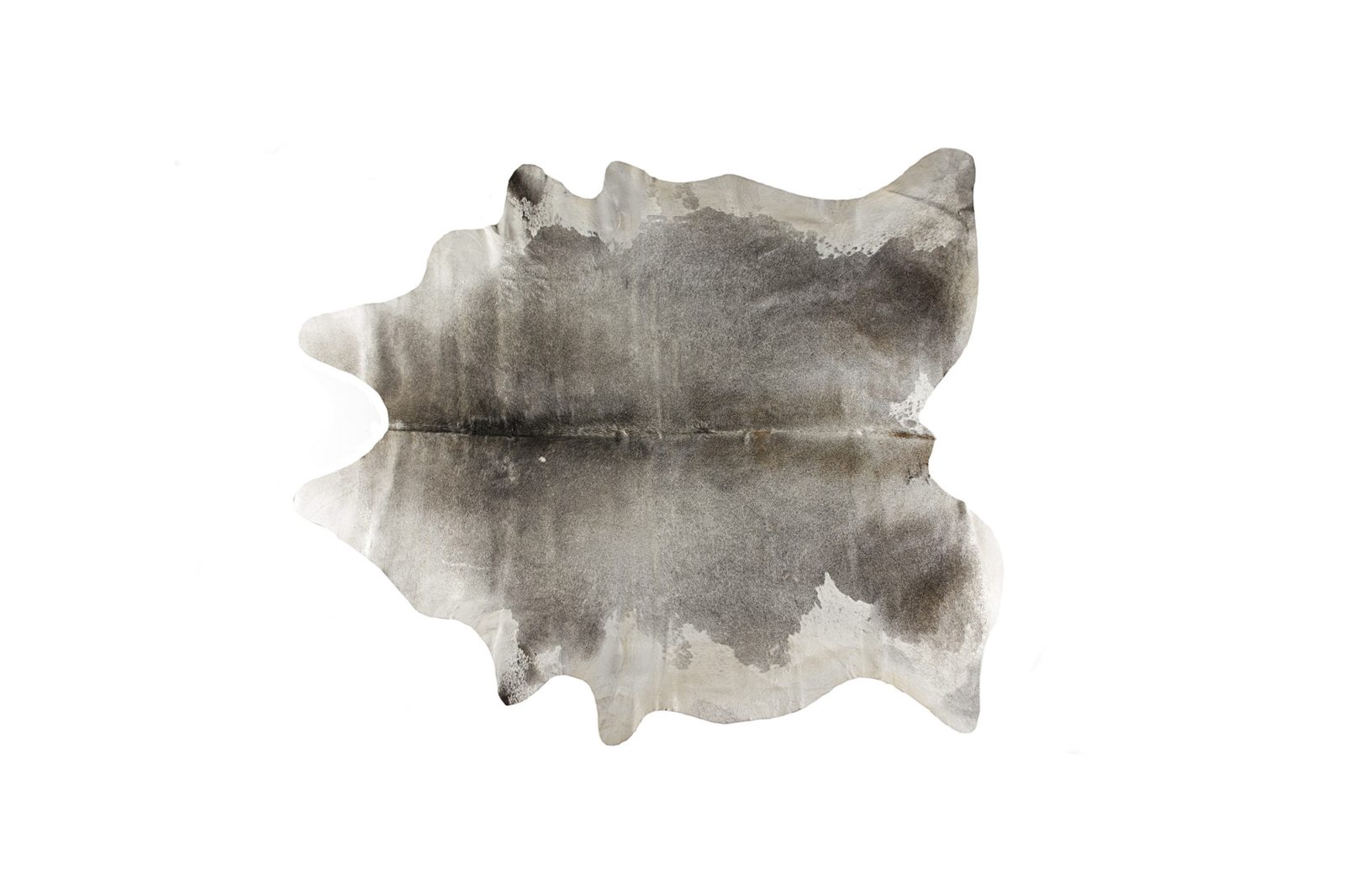 5′ X 7′ Gray and White Cowhide Hand-Knotted Area Rug