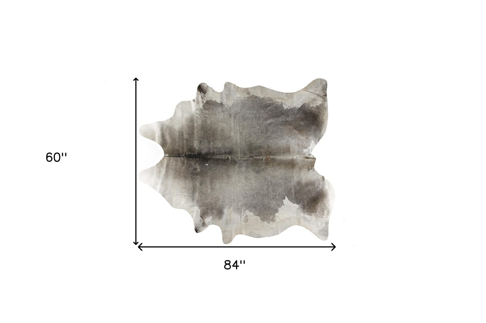 5′ X 7′ Gray and White Cowhide Hand-Knotted Area Rug