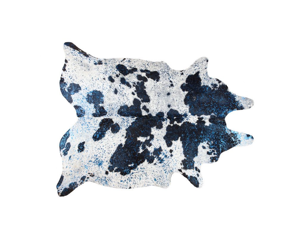 6′ X 7′ Black and White Cowhide Area Rug III